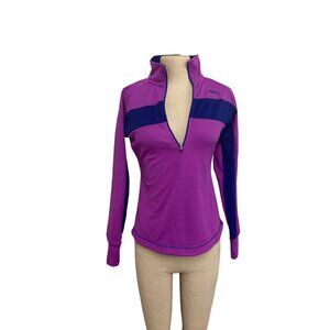 Fila Womens Purple & Blue Fleece Pullover Jacket Workout Sports Top